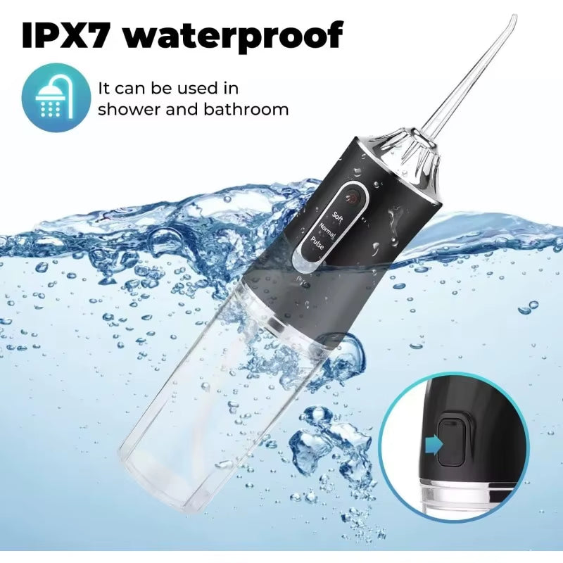 Portable Oral Irrigator - USB Rechargeable Waterproof Dental Flosser with 3 Cleaning Modes for Adults and Children